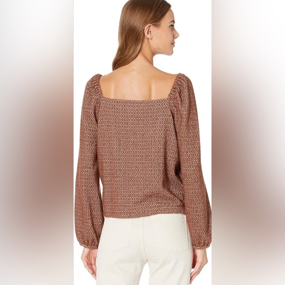 FALLS CREEK Brown and Cream blouse for women with long sleeves Size XL - Picture 4 of 14